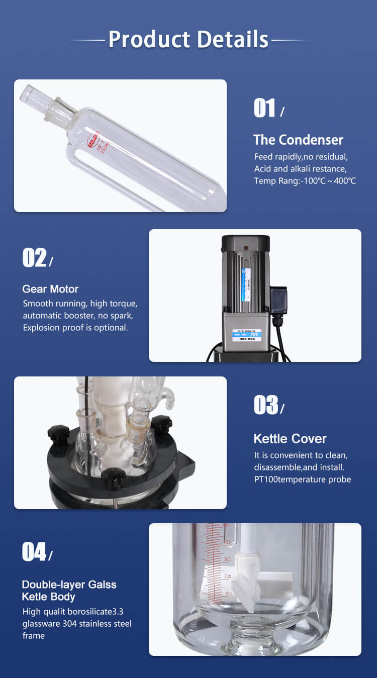 Laboratory Jacketed Glass Reactor Structures