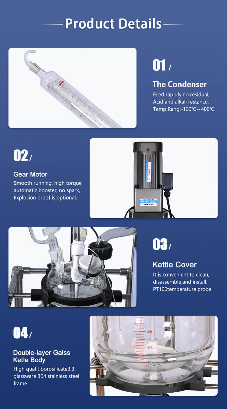 Double Jacketed Glass Reactor Structures